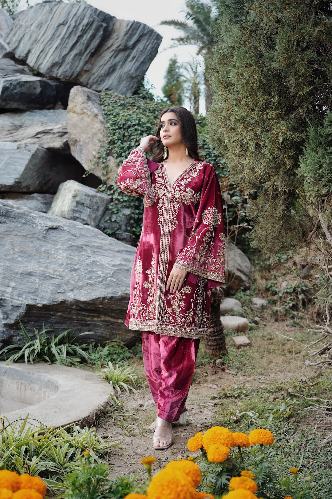 Rouge Shaneel suit set - Amrinsahi