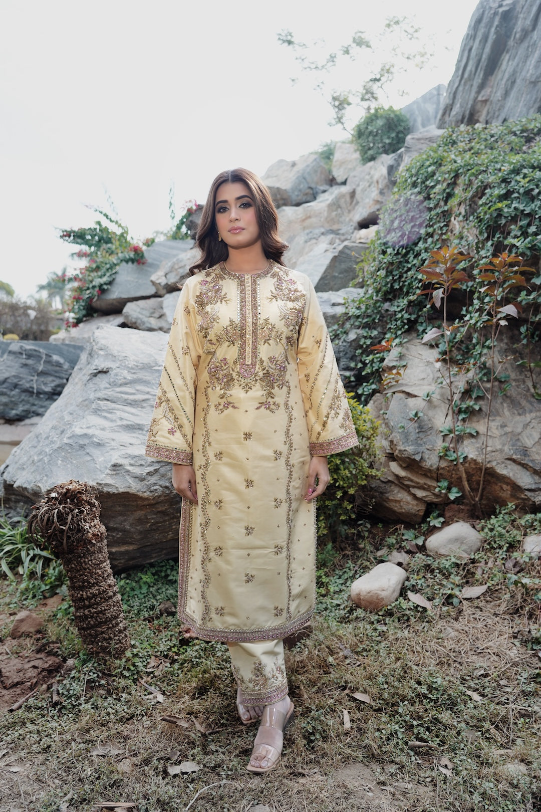 Light Gold kurta set - Amrinsahi
