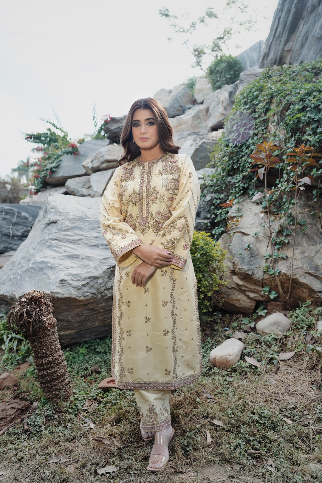 Light Gold kurta set - Amrinsahi