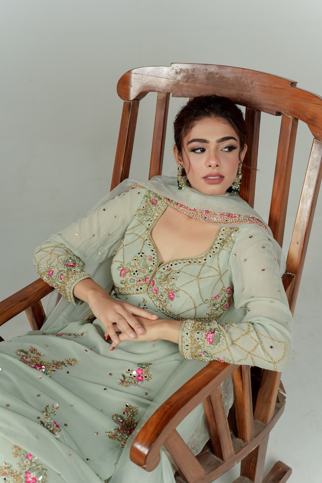 Mint Green Long Kurti set - - Lola BIBI by Amrinsahi
