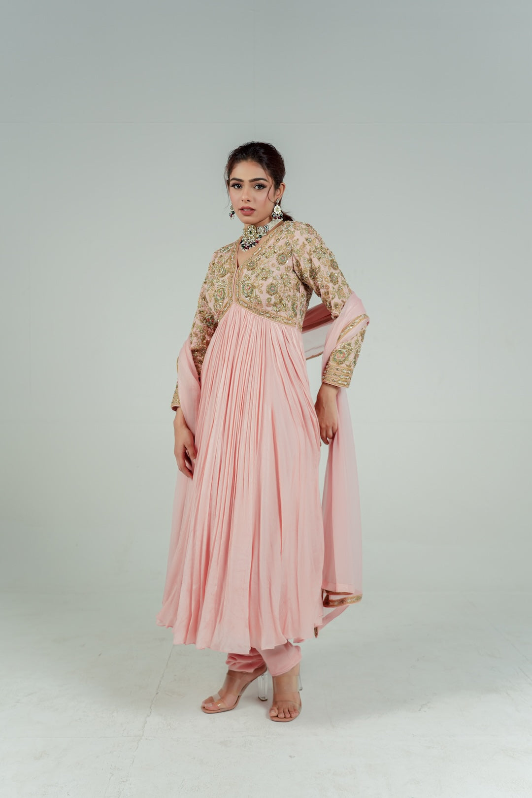 Blush Pink Anarkali - Lola BIBI by Amrinsahi