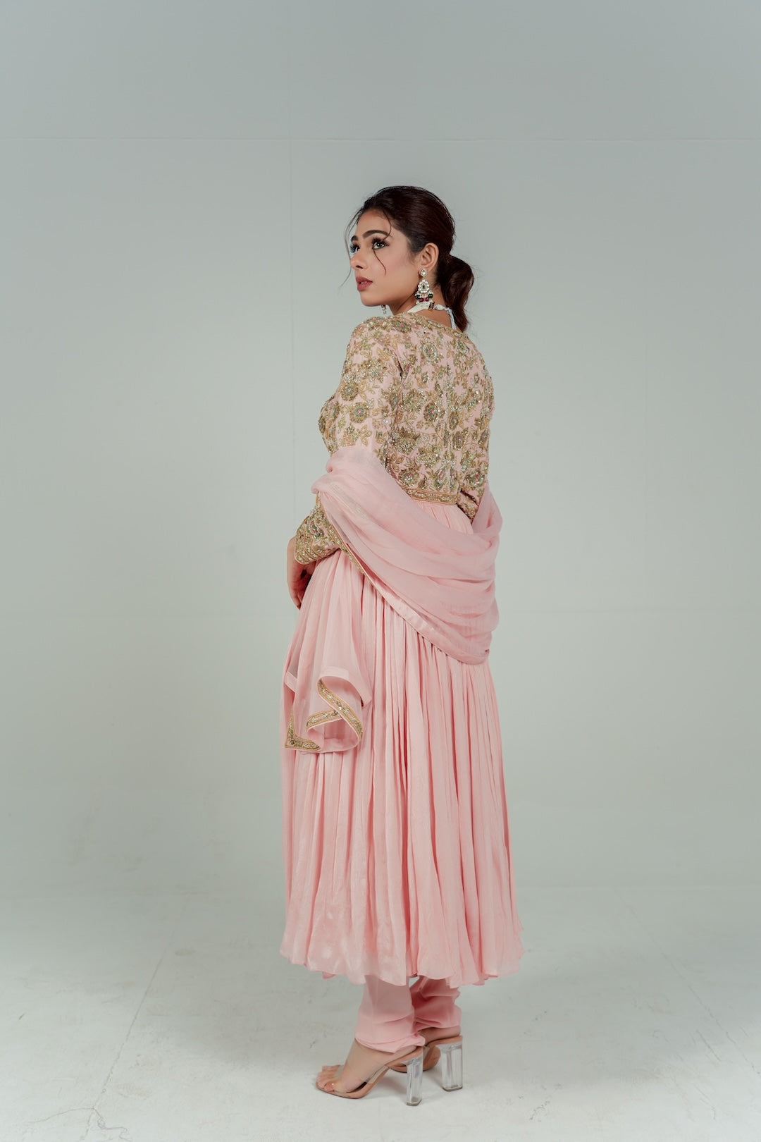 Blush Pink Anarkali - Lola BIBI by Amrinsahi