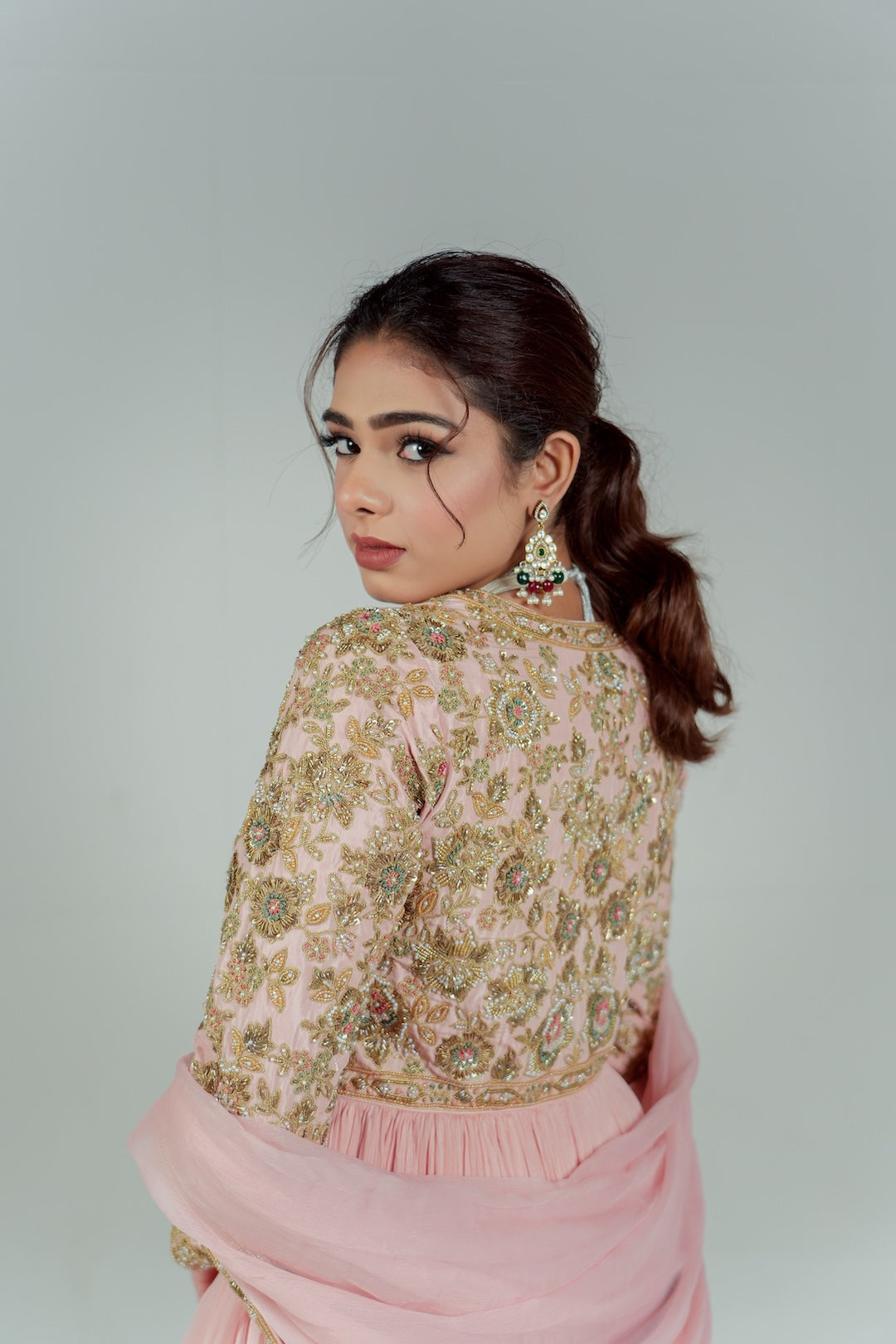 Blush Pink Anarkali - Lola BIBI by Amrinsahi
