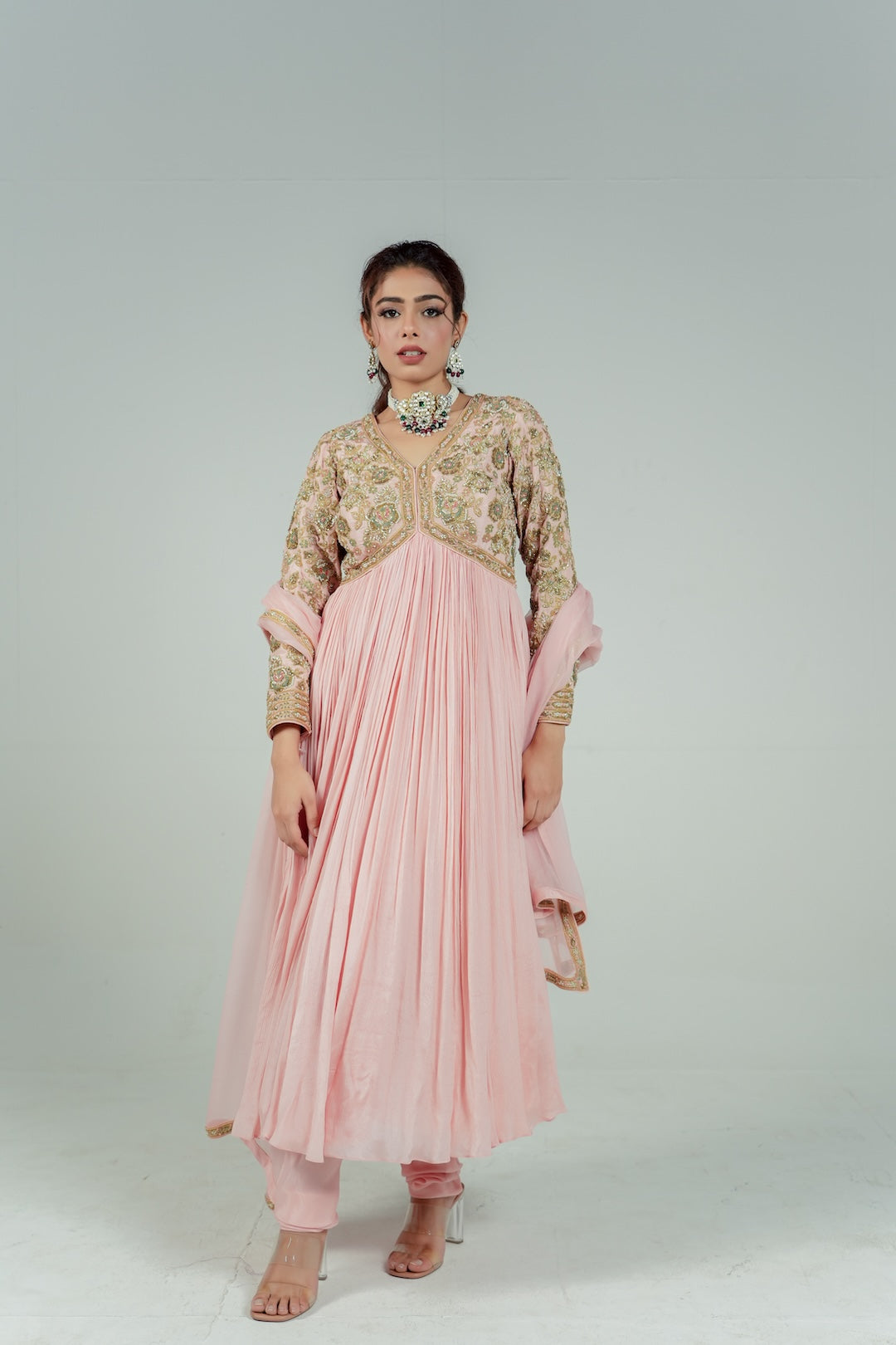 Blush Pink Anarkali - Lola BIBI by Amrinsahi