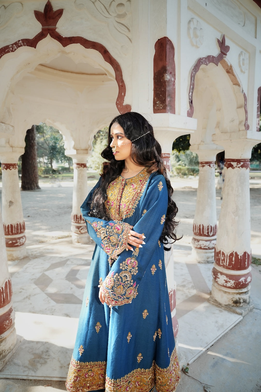 Khaleesi- Blue Kalidar Choga Set - Amrinsahi