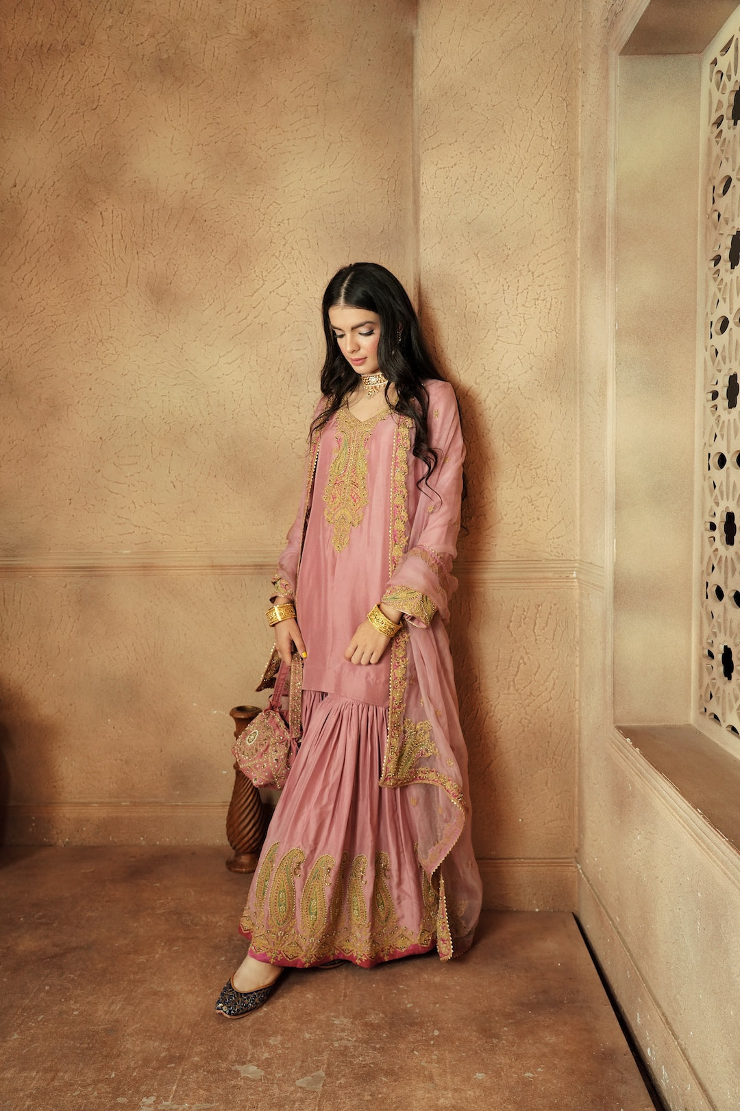 The Rose Gharara - Nameh by Amreen