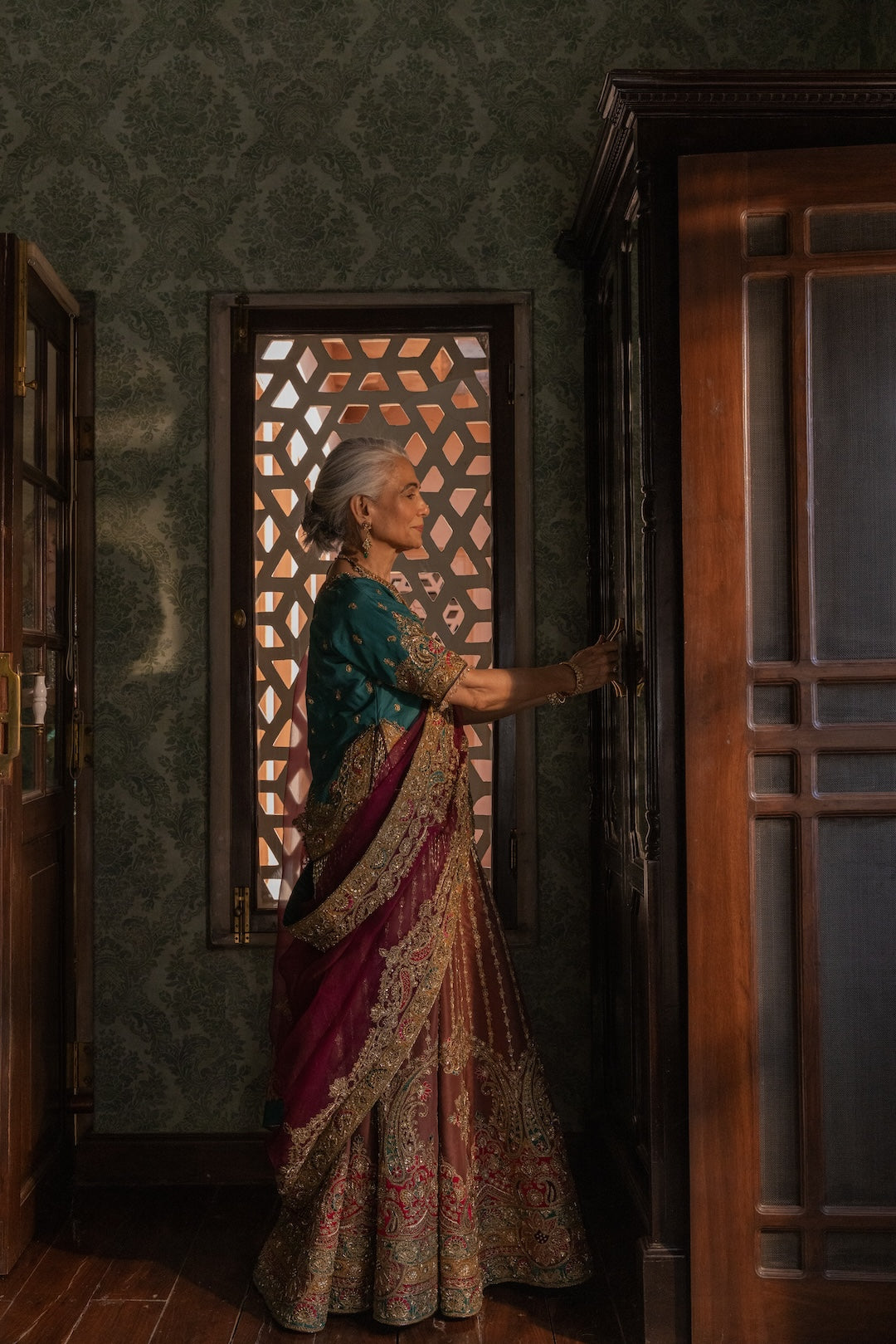 Abani Tri-coloured Sharara - Amrin Sahi