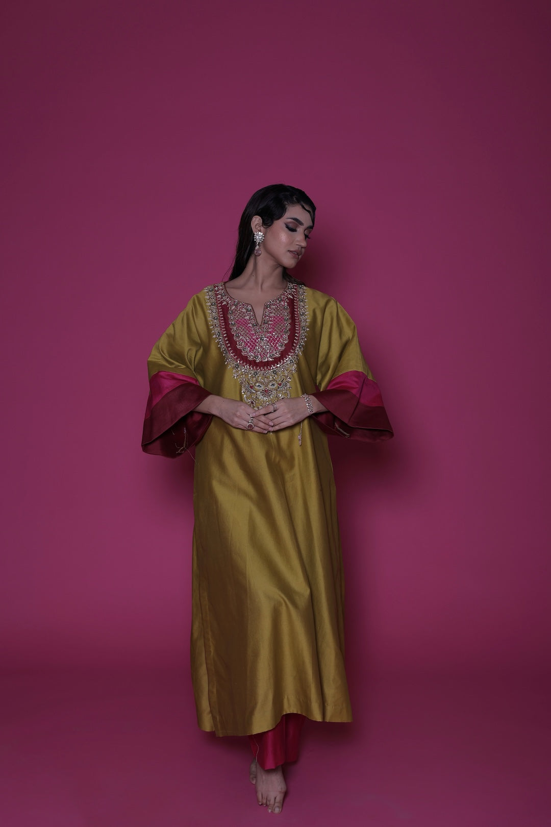 Maya - Flamboyant Green Choga - Lola BIBI by Amrinsahi