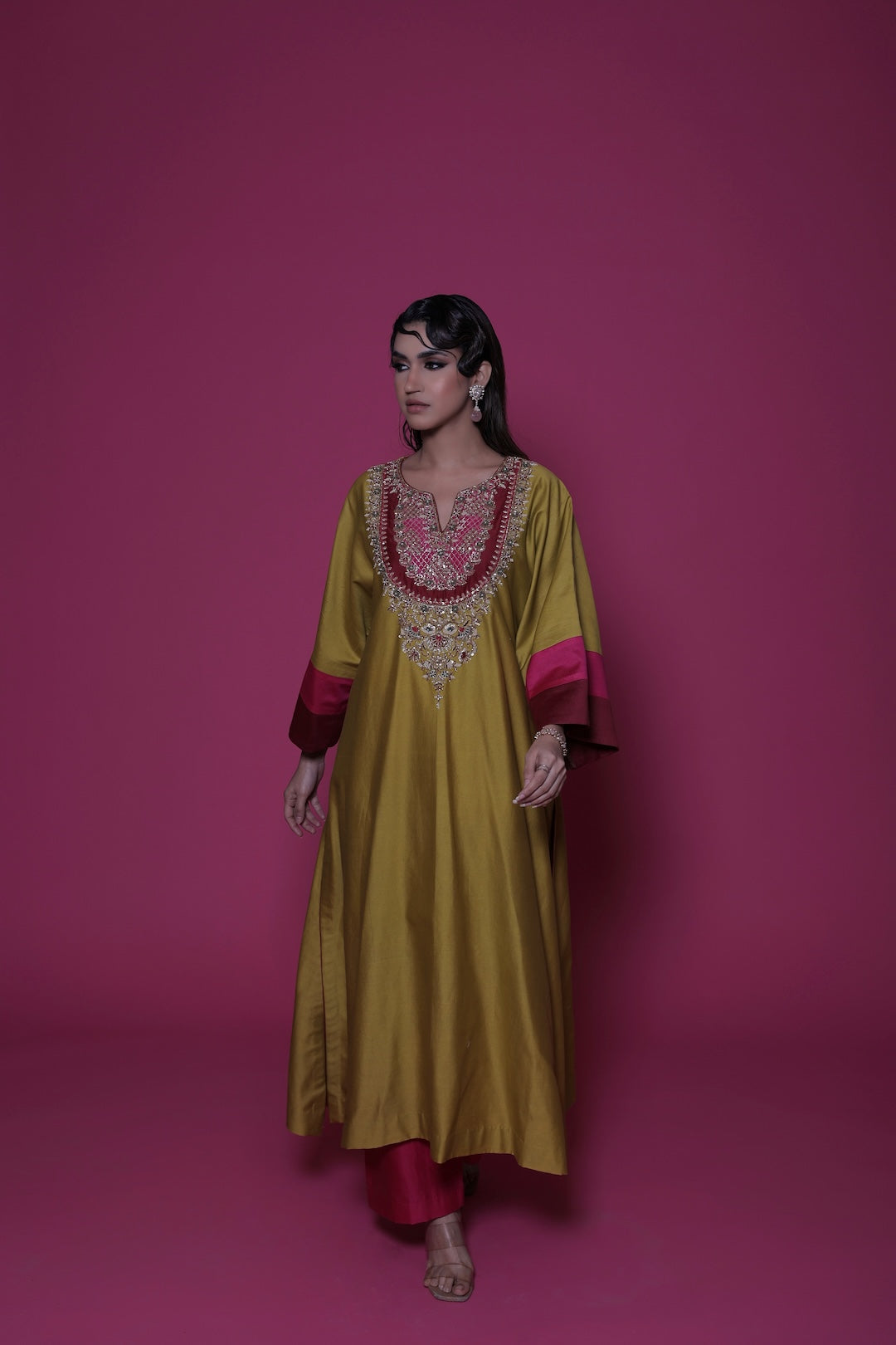 Maya - Flamboyant Green Choga - Lola BIBI by Amrinsahi
