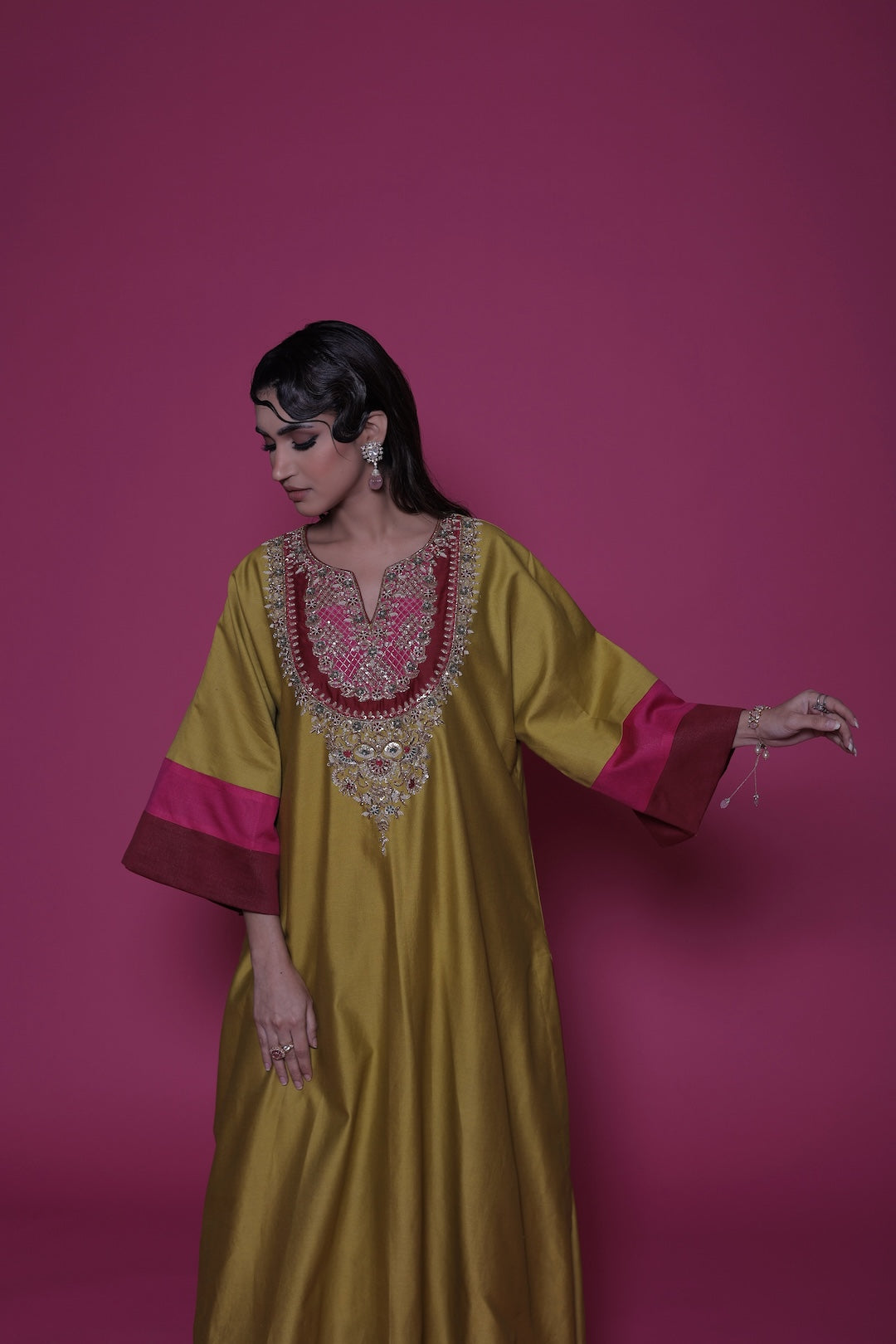 Maya - Flamboyant Green Choga - Lola BIBI by Amrinsahi