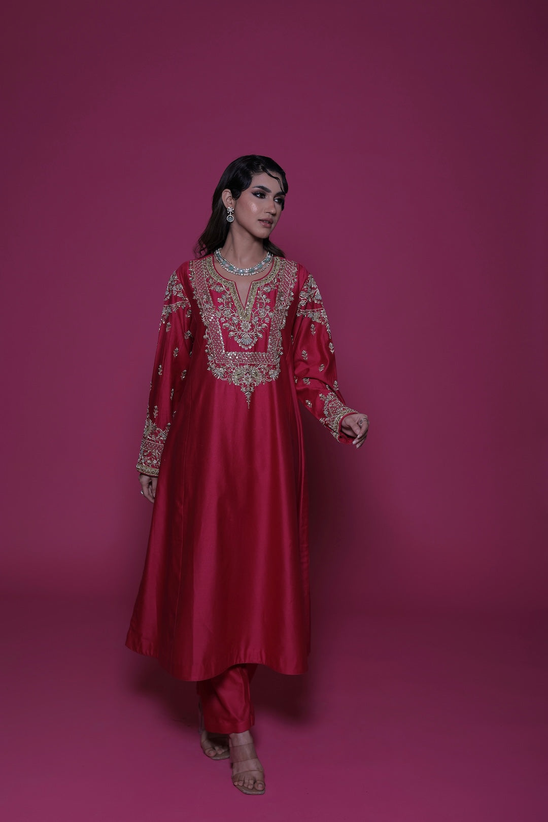 Maya - Plush Pink Kalidar - Lola BIBI by Amrinsahi