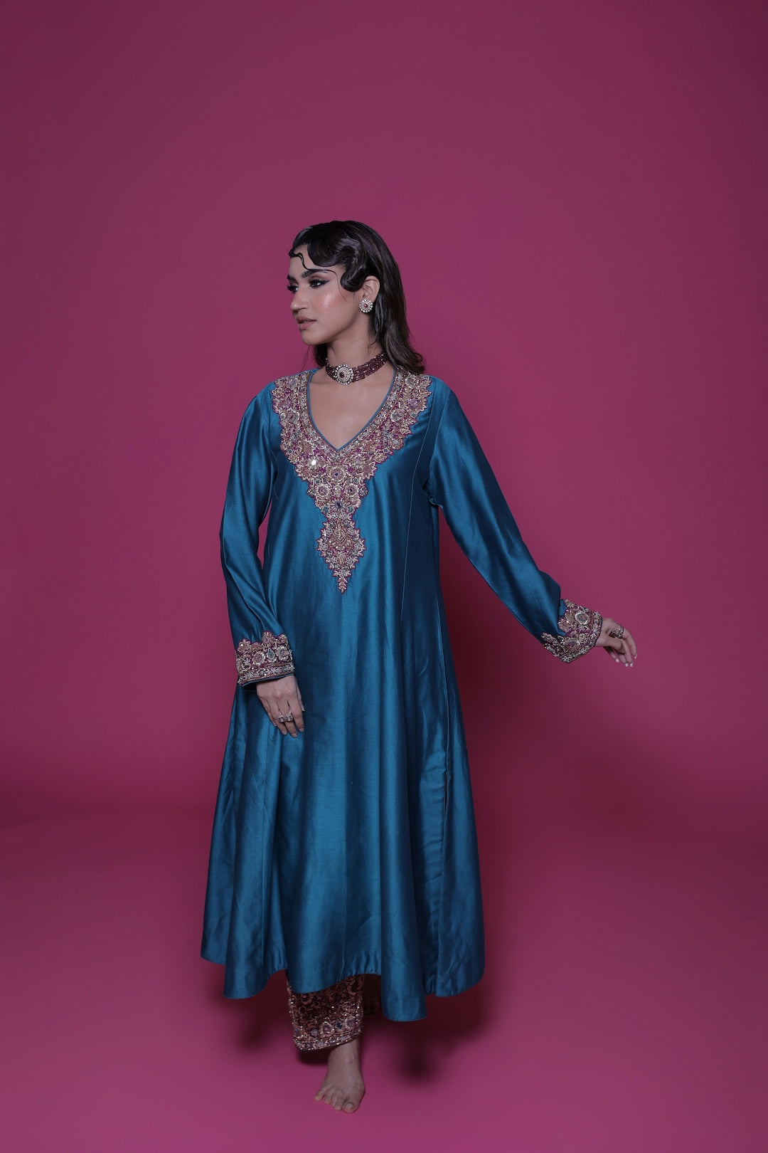 Maya - Magnificent Blue Kalidar Choga - Lola BIBI by Amrinsahi