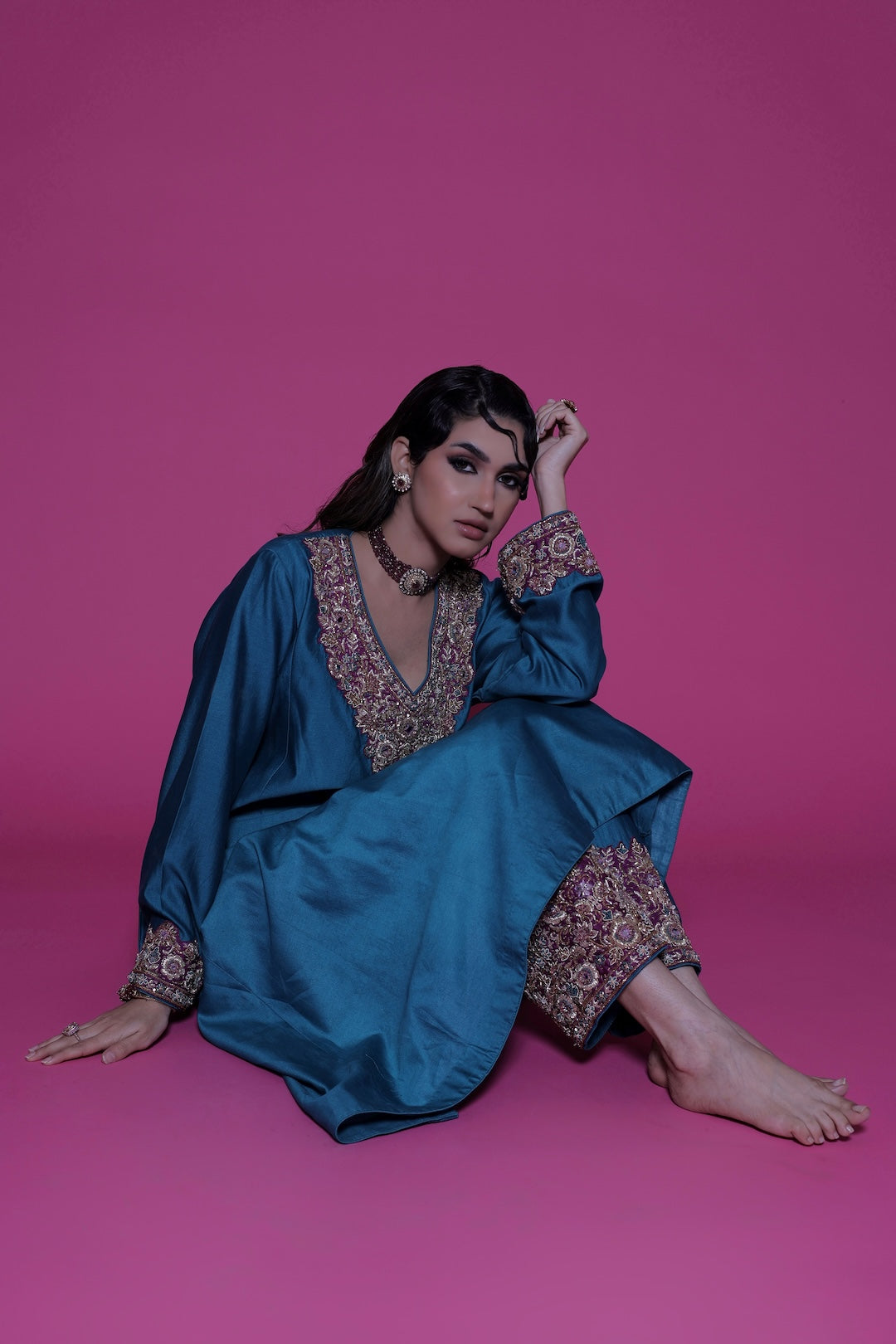 Maya - Magnificent Blue Kalidar Choga - Lola BIBI by Amrinsahi