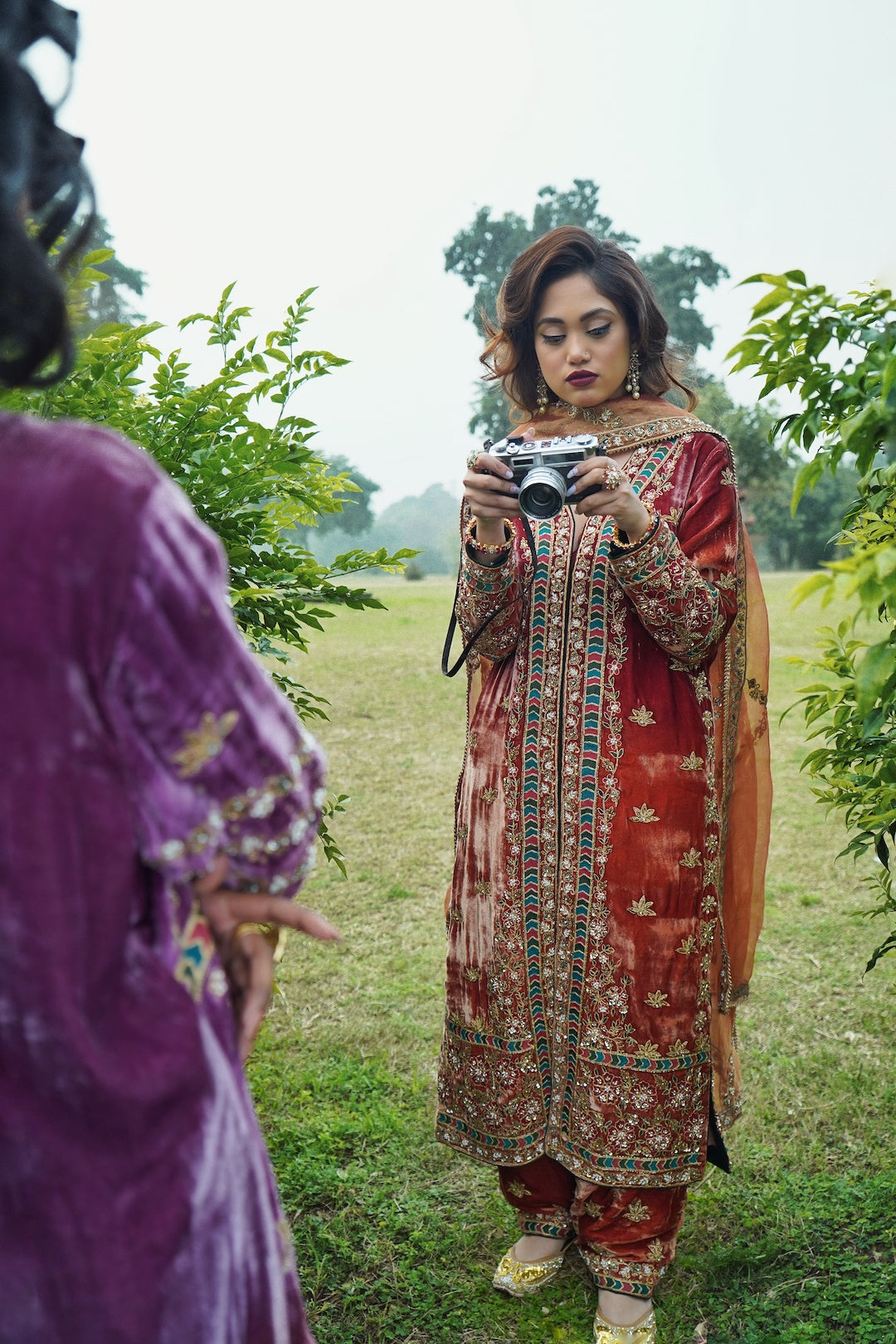 Mohtarma Velvet choga - Nameh by Amreen