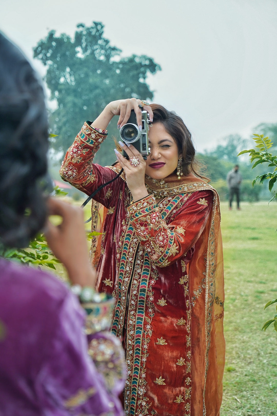 Mohtarma Velvet choga - Nameh by Amreen