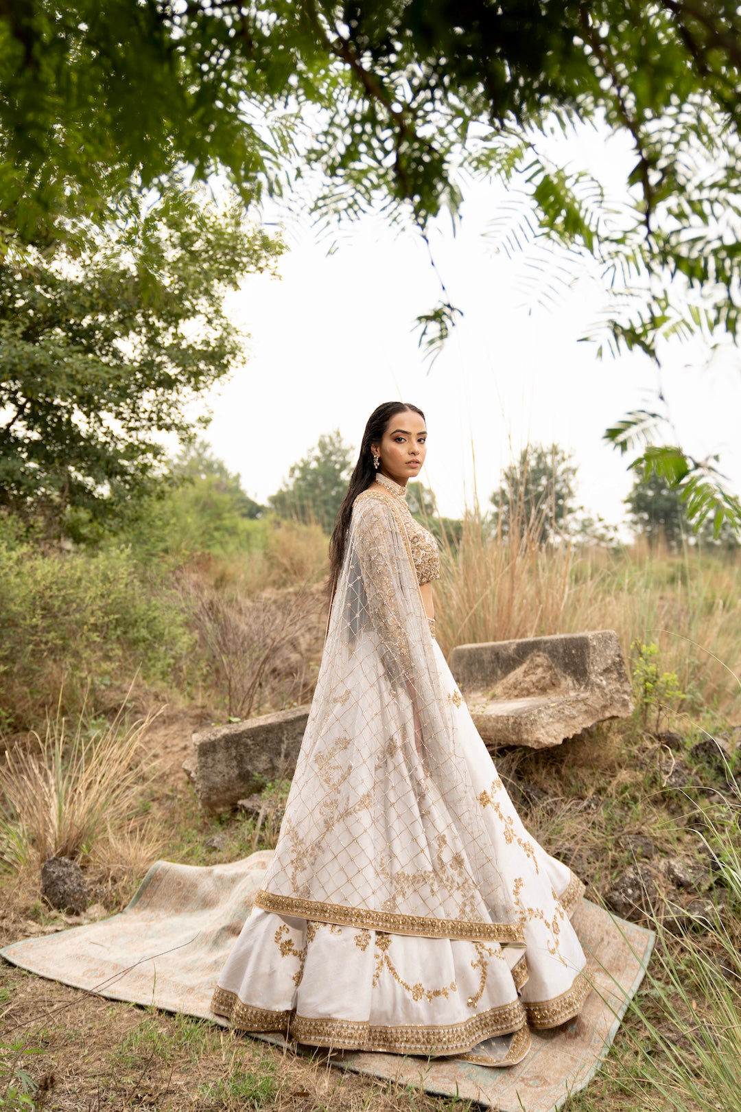 Apsara, Ivory Lehenga - Nameh by Amreen