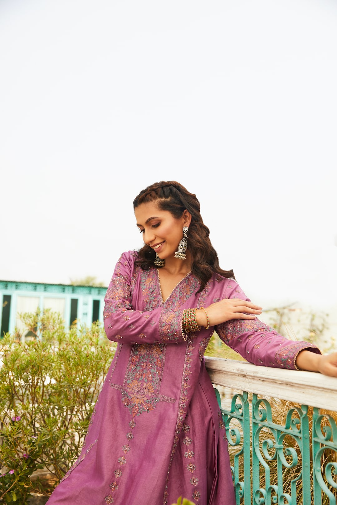 Mauve Lilac Kalidar Set - Nameh by Amreen