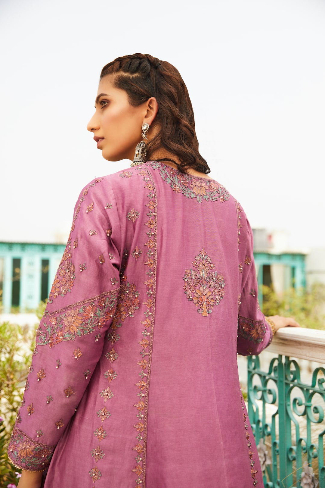Mauve Lilac Kalidar Set - Nameh by Amreen