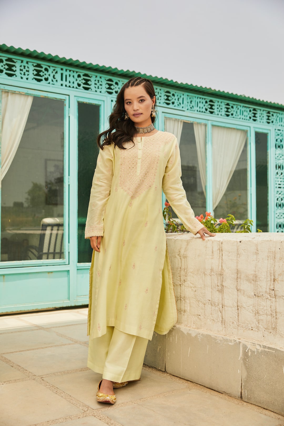 Yellow Daffodils Kurta Set - Nameh by Amreen