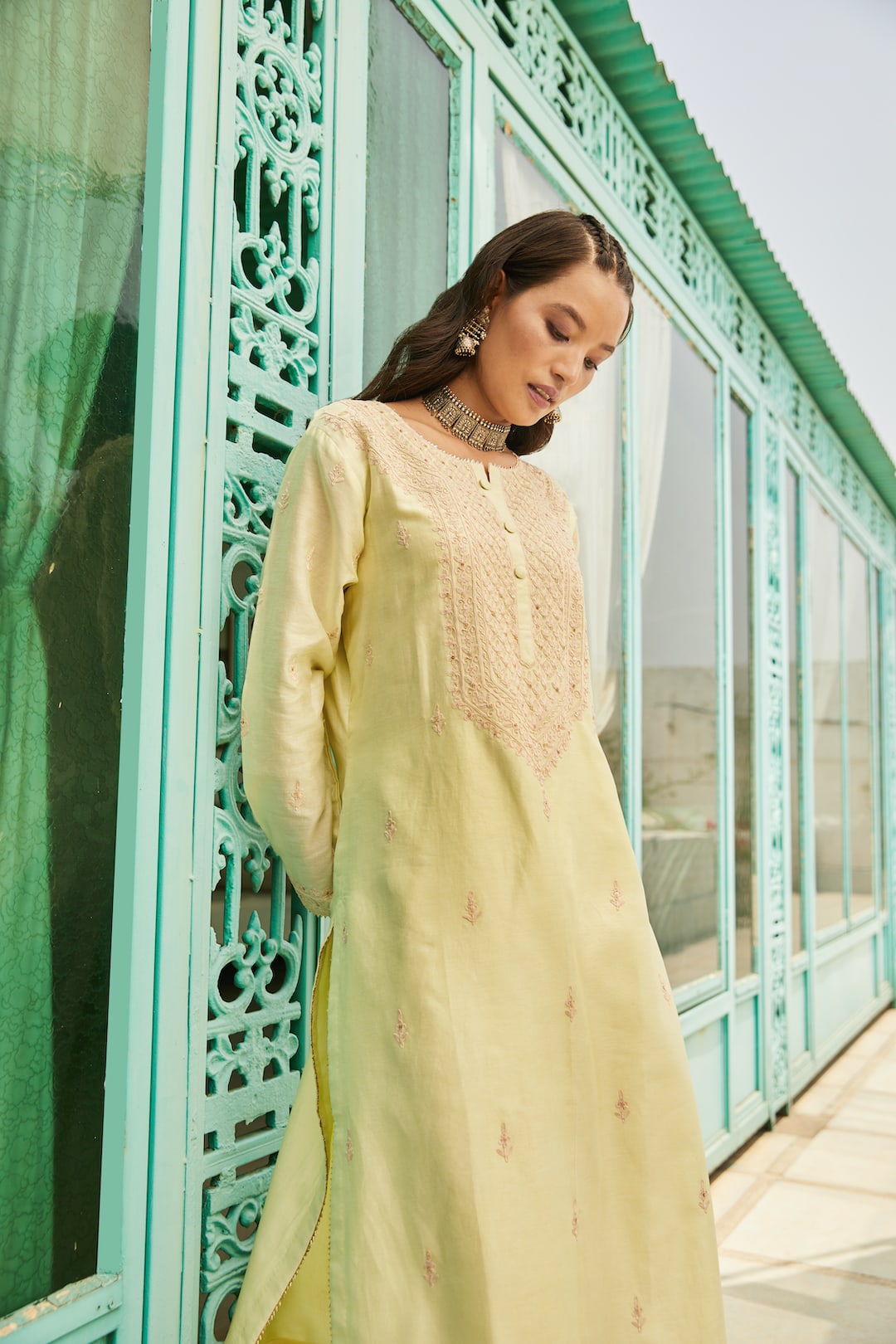 Yellow Daffodils Kurta Set - Nameh by Amreen