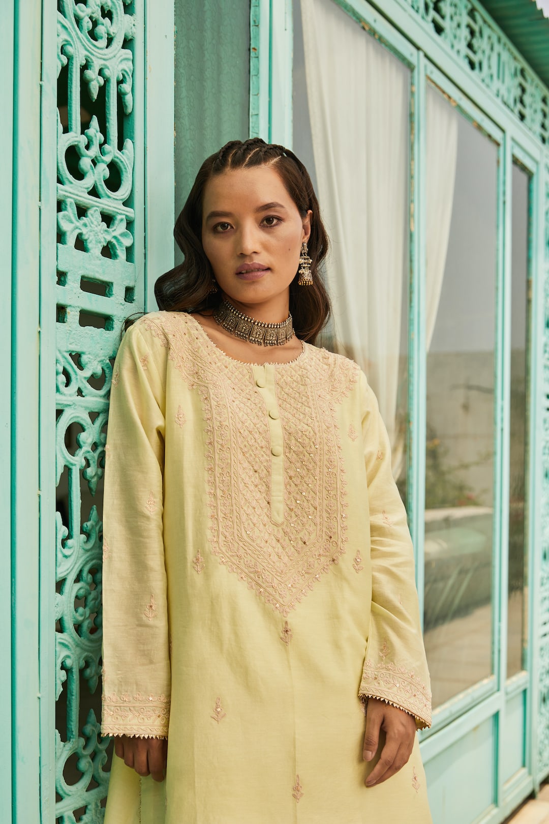 Yellow Daffodils Kurta Set - Nameh by Amreen