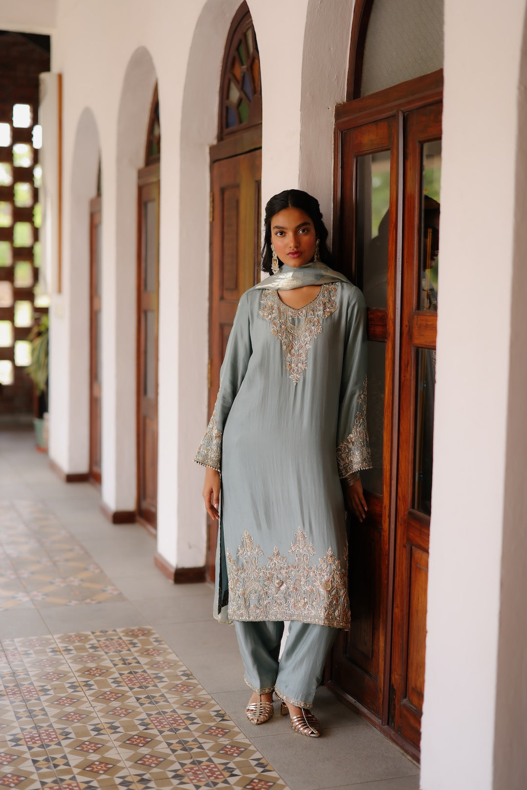 Azra Straight Shirt & Salwar  - AMRINSAHI