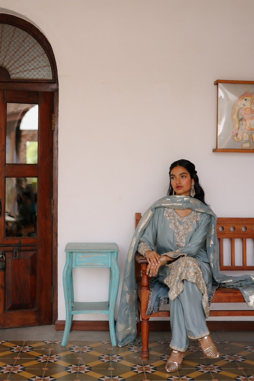 Azra Straight Shirt & Salwar  - AMRINSAHI