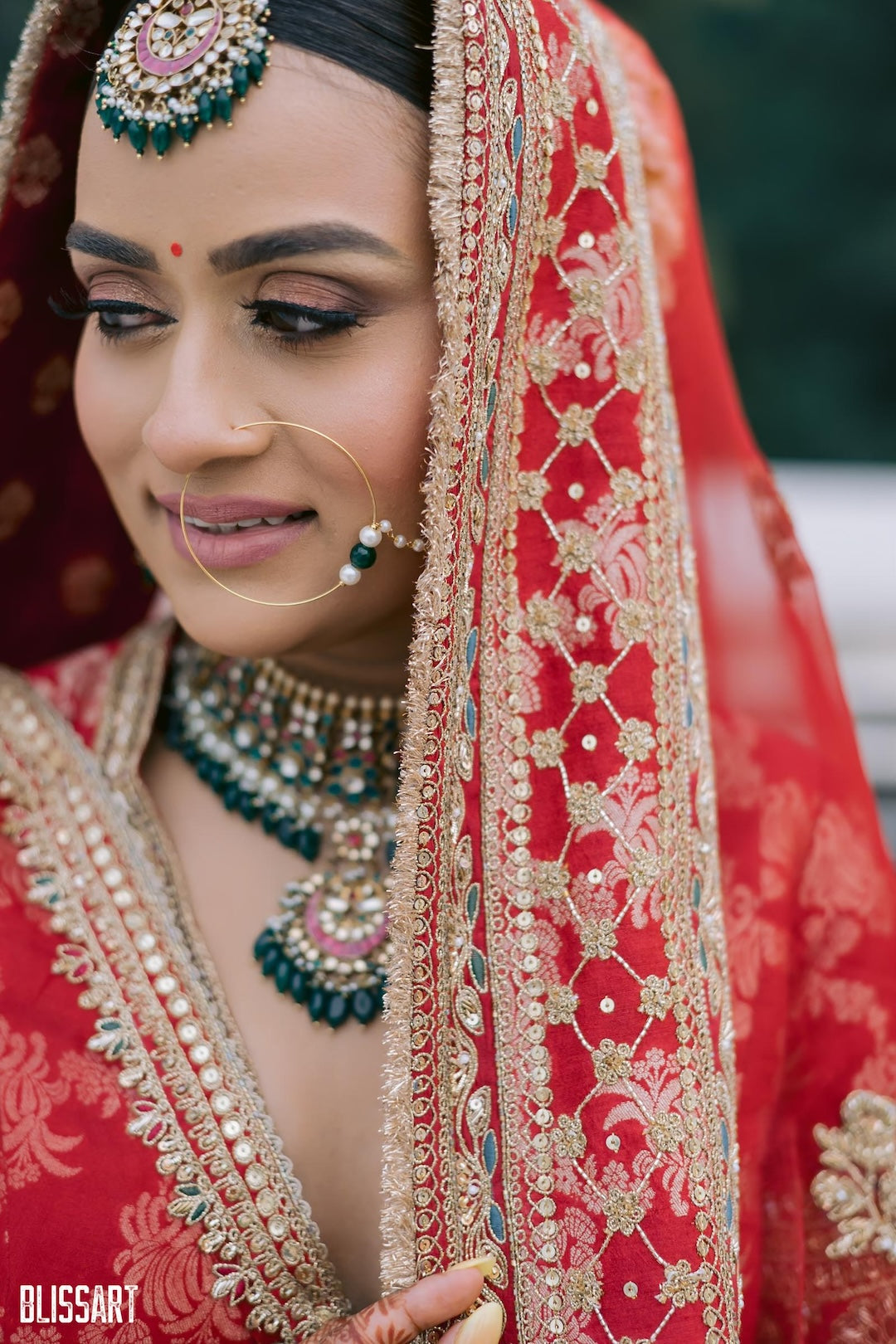 Red Banarasi Silk Lehenga - Amrinsahi