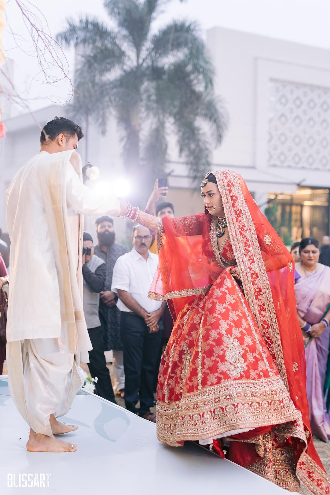 Red Banarasi Silk Lehenga - Amrinsahi