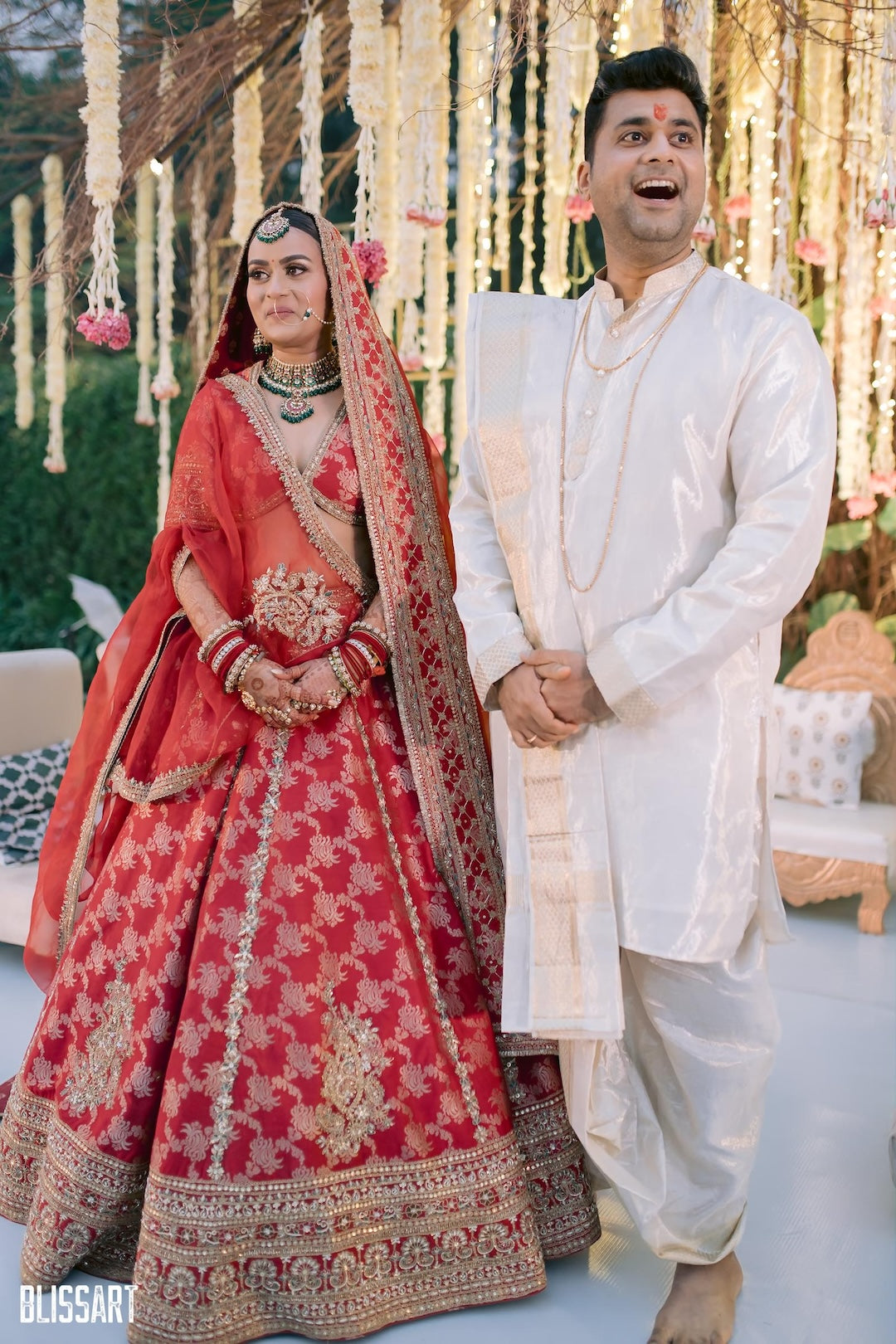 Red Banarasi Silk Lehenga - Amrinsahi