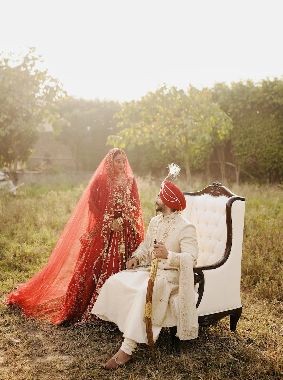 Dream Red Lehenga with a veil