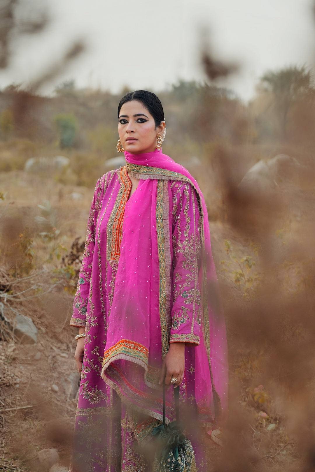 A Pink silk choga set - Preeto - NAMEH by Amreen