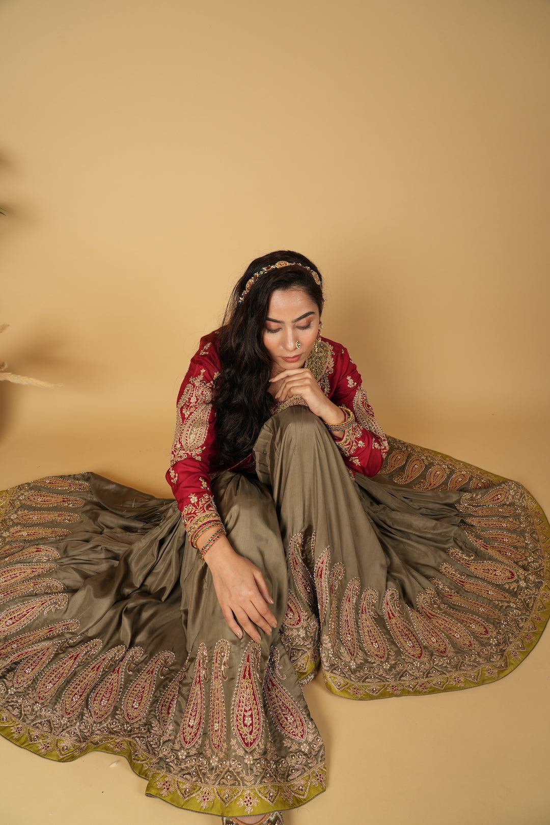 Haseena Gharara in Ruby - Nameh by Amreen
