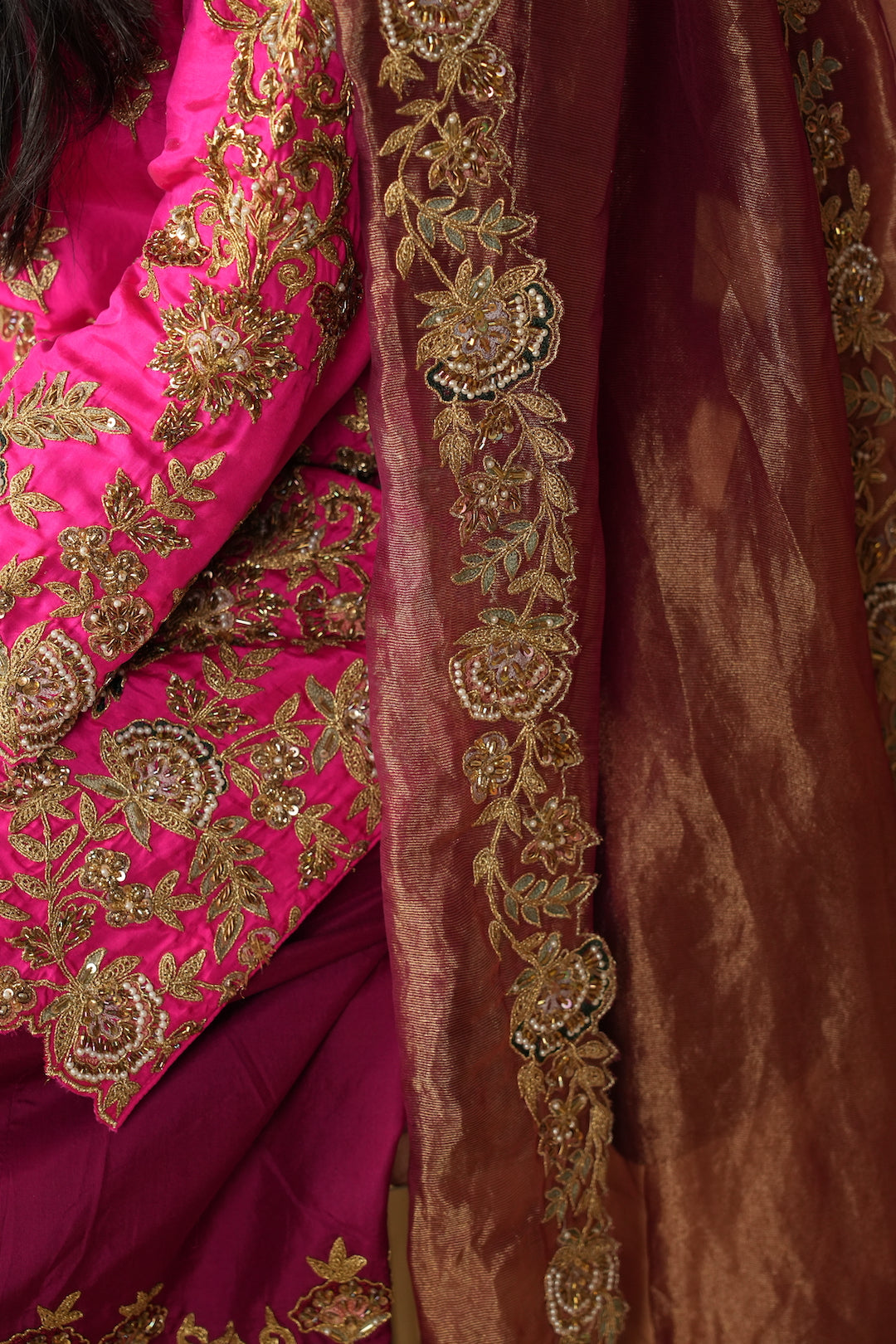 Haseena Gharara in Pink & Purple - Nameh by Amreen