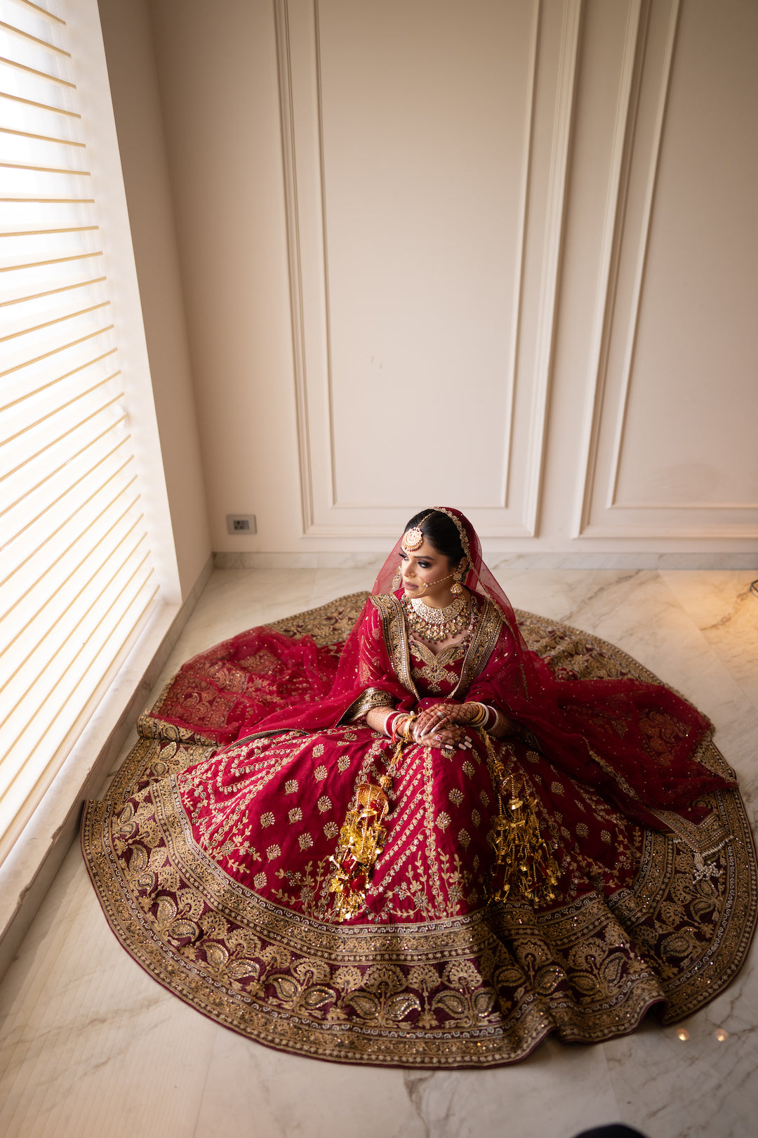 Noor, Red Bridal Lehenga - Nameh by Amreen