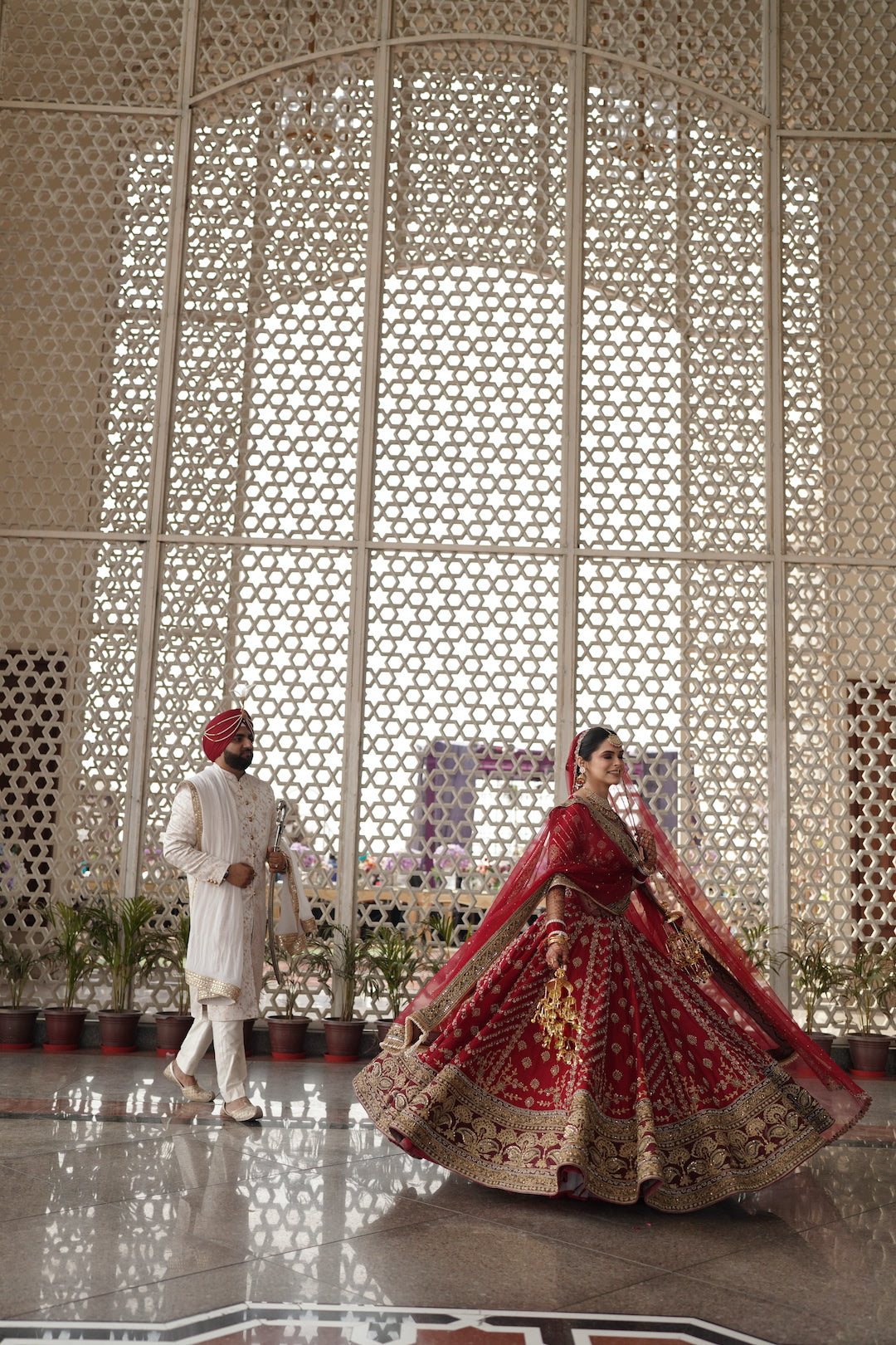 Noor, Red Bridal Lehenga - Nameh by Amreen
